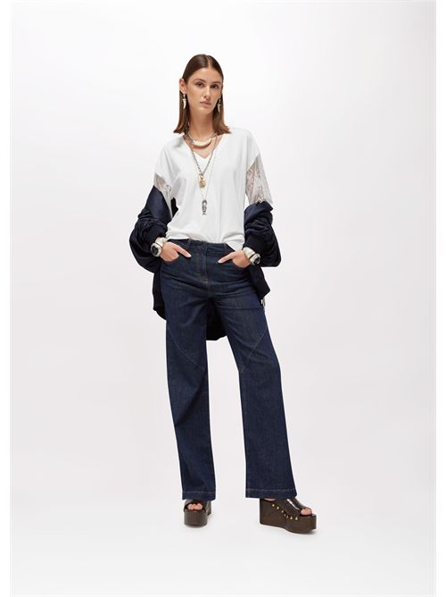 T-shirt con pizzo BLUGIRL BLUMARINE | RA6132J5003/11111